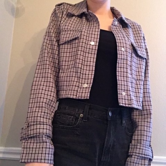 NWTs WILD FABLE • Plaid Violet Crop Jacket - Picture 2 of 5